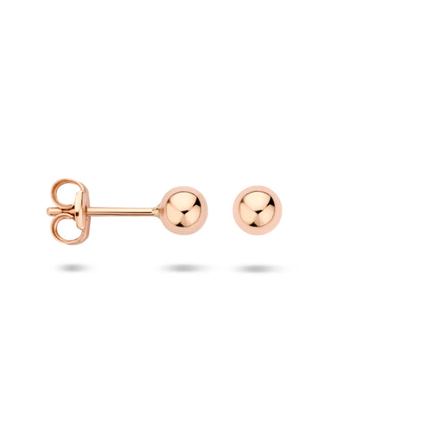 Oorknoppen Bol van 14 Karaat Roségoud - Diameter 4mm