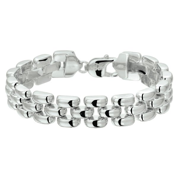 Dames Armband 12mm - Gerhodineerd Zilver - Lengte 19cm