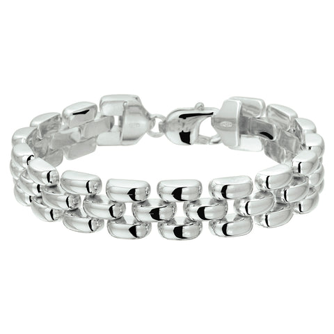 Armband 12 Mm 19 Cm Zilver Gerhodineerd