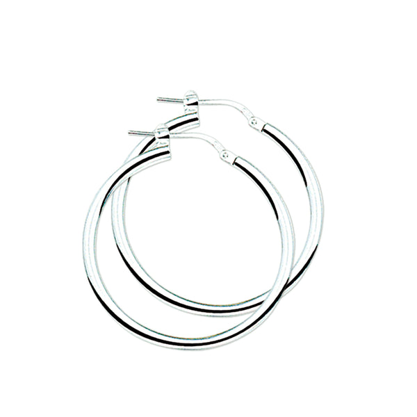Oorringen van 925 Zilver met Ronde Buis 2.5 mm - Diameter 30mm