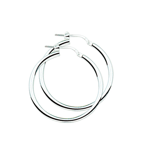 Oorringen van 925 Zilver met Ronde Buis 2.5 mm - Diameter 30mm