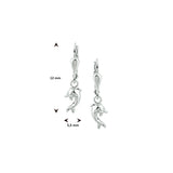 Kinderoorhangers Dolfijn Brisur Haak van 925 Zilver 5.5 x 12 mm