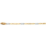Damesschakelarmband 1.9mm van 14 Karaat Goud - Bicolor Geelgoud/Witgoud - Lengte 19.5cm