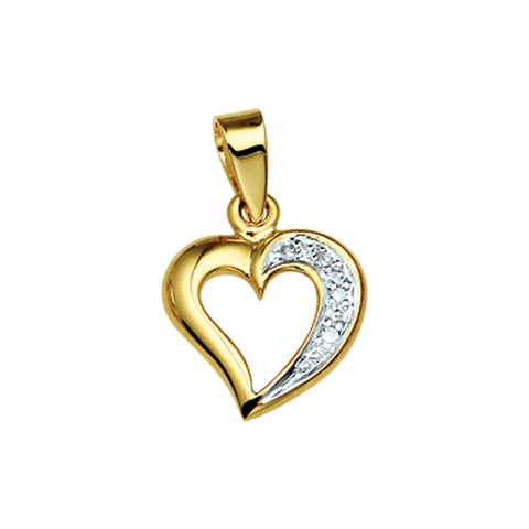 Hanger Hart Diamant 0.018 Ct. Goud (Geelgoud)