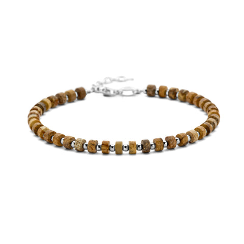 Kralenarmband Bronziet 4,0 Mm 20 + 3 Cm Zilver Gerhodineerd