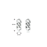 Oorhangers met Schakelmotief van Gerhodineerd Zilver - Hoogte 8mm