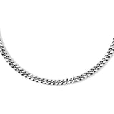 Herencollier van Geoxideerd Zilver OXI, Gourmet schakel 6-zijdes geslepen 4.6mm - Lengte 50cm