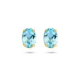 Oorknoppen Blauw Topaas 1.60ct (2x 0.80ct) 14 Karaat Geelgoud - Formaat 5 x 7 mm