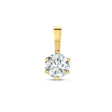 Hanger met Geboortesteen April | Zirkonia met 14 Karaat Geelgoud - Formaat 4.5 x 9 mm