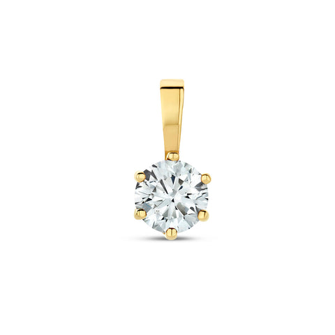 Hanger met Geboortesteen April | Zirkonia met 14 Karaat Geelgoud - Formaat 4.5 x 9 mm