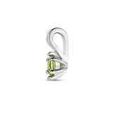 Geboortesteenhanger Augustus | Peridot | Gerhodineerd zilver | Formaat 5 x 10mm