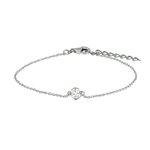 Armband Zirkonia 16,5 + 2,5 Cm Zilver Gerhodineerd