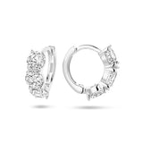 Klapoorringen van Gerhodineerd Zilver met Zirkonia - Formaat 4x11mm