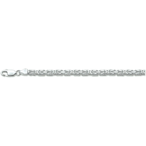 Herenarmband 3.5mm van 925 Zilver, Koningsschakel - Lente 20cm