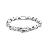 Damesarmband 7mm van Gerhodineerd Zilver, Ankerschakels - Lengte 19.5cm