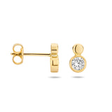 Oorknoppen met Zirkonia van 14 Karaat Geelgoud - Formaat 4.4x7.2mm