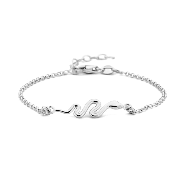 Damesarmband van Gerhodineerd Zilver, Slang - Lengte 16+3cm