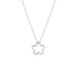 Collier Bloem 40 + 5 Cm Zilver Gerhodineerd
