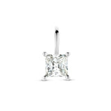 Gerhodineerd Zilveren Hanger met Zirkonia - Formaat 5.5x10mm