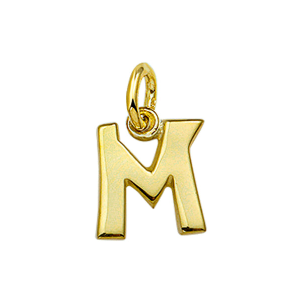 14 Karaat Geelgouden hanger - Letter M - 10 x 11 mm