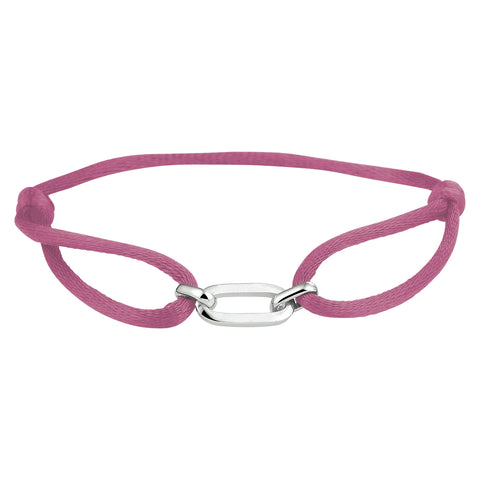 Armband Satijn Zilver Gerhodineerd Met Rubber/Nylon/Leer