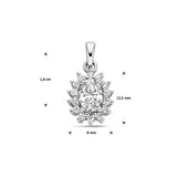 Hanger van Gerhodineerd Zilver met Zirkonia - Formaat 8x16mm