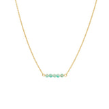 Geelgouden collier 41cm+4 - Turquoise 0.50ct - 14Krt. Goud