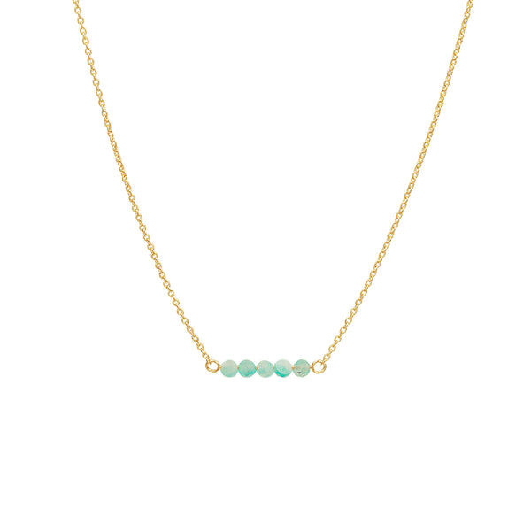 Geelgouden collier 41cm+4 - Turquoise 0.50ct - 14Krt. Goud