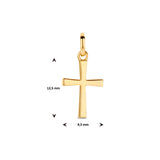 14 Karaat Geelgouden kruis hanger, formaat 9.5 x 12.5 mm