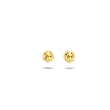 Oorknoppen Bol van 14 Karaat Gediamanteerd Geelgoud - Diameter 4mm