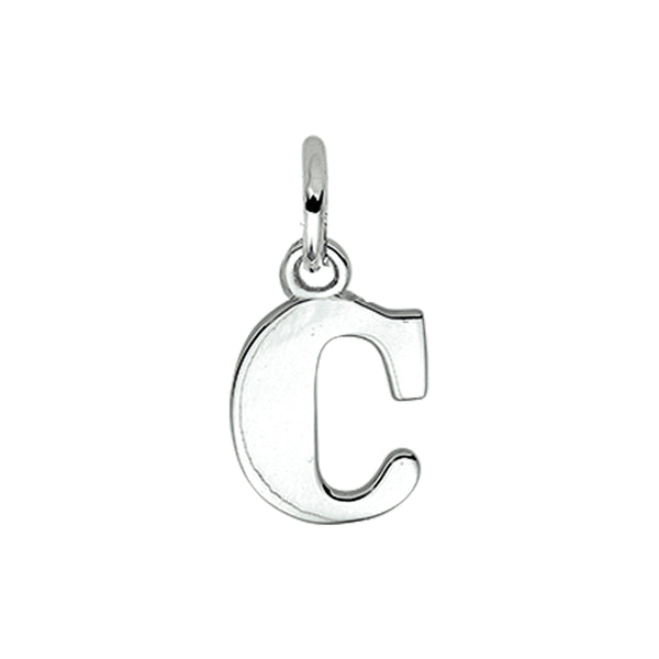 Gerhodineerd Zilveren hanger, Letter C - 8.3 x 12.8