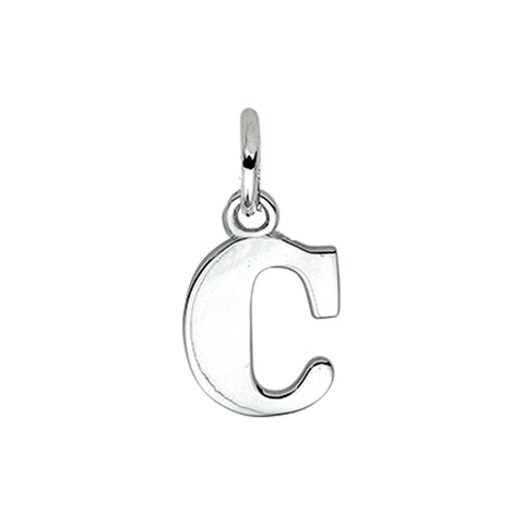 Gerhodineerd Zilveren hanger, Letter C - 8.3 x 12.8