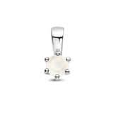 Hanger Geboortesteen April | Maansteen met Gerhodineerd Zilver - Formaat 5 x 10 mm