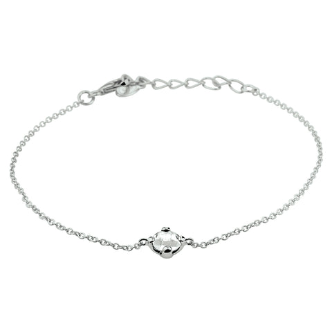 Armband Zirkonia 17 + 3 Cm Zilver Gerhodineerd