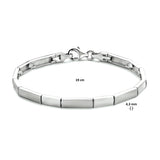 Damesarmband 4.3mm van Gerhodineerd Zilver, Platte schakels - Lengte 19cm