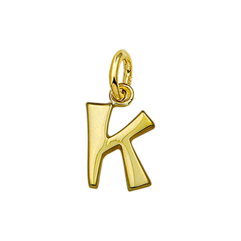 14 Karaat Geelgouden hanger - Letter K - 8 x 12 mm