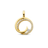 Ronde Hanger met Diamant 0.13ct - 14 Karaat Geelgoud - Diameter 14mm