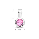 Hanger met Synthetische Geboortesteen Oktober | Gerhodineerd Zilver - Formaat 5.5 x 11mm