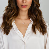Geelgouden collier lengte 42cm+3 - Zirkonia - 14Krt. Goud