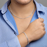 Herenarmband 5mm van 925 Zilver, Gourmet 6 zijdes geslepen - Lengte 20cm