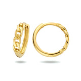 14 Karaat Geelgouden Klapoorringen Schakelmotief - Diameter 14mm en Breedte 3mm