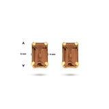 Oorknoppen met Rookkwarts 1.10ct (2x 0.55ct) 14 Karaat Geelgoud - Formaat 4x6mm