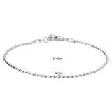 Damesarmband 1.5mm van Gerhodineerd Zilver, Bolletjes als Schakels - Lengte 17+2cm