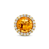 Geelgouden hanger met Citrien 0.80ct en Diamant 0.09ct - 14Krt. Goud - formaat 8 mm