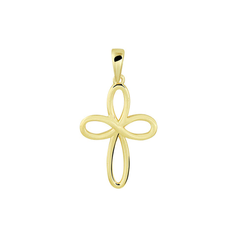 Kruis hanger van 14 Karaat Geelgoud, formaat 12.5 x 17 mm