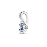 Hanger met Synthetische Geboortesteen December | Tanzaniet met Gerhodineerd Zilver - Formaat 5 x 10mm