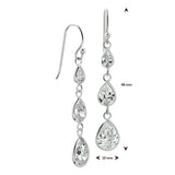 Oorhangers Franse Haak van Gerhodineerd Zilver met Zirkonia - Formaat 10x48mm