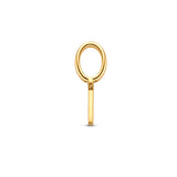 Letter T - Hanger van 14 Karaat Geelgoud - 3.5 x 9.5 mm