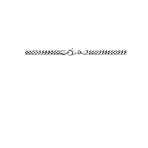 Herencollier van Geoxideerd Zilver OXI, Gourmet schakel 6-zijdes geslepen 5,0mm - Lengte 60cm