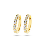 Klapoorringen met Diamant 0.50ct (2x 0.25ct) van 14 Karaat Geelgoud